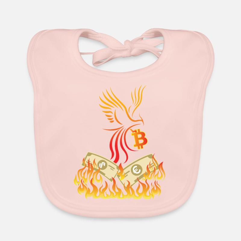 Bitcoin BTC & Phönix - Blockchain Satoshi Nakamoto Baby Bio-Lätzchen