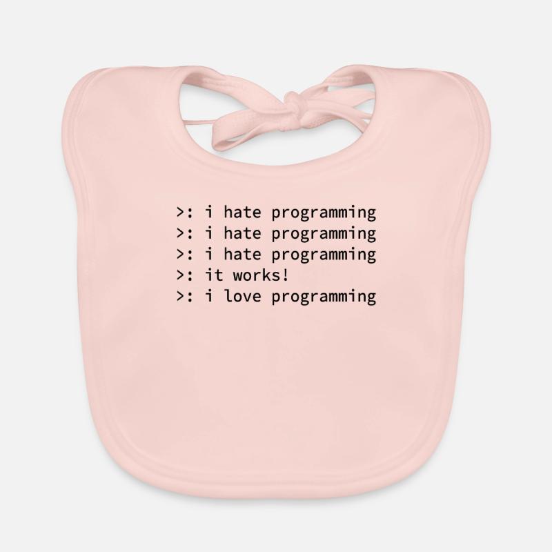 Programmer coden hate nerd geek funny gift Organic Baby Bibs