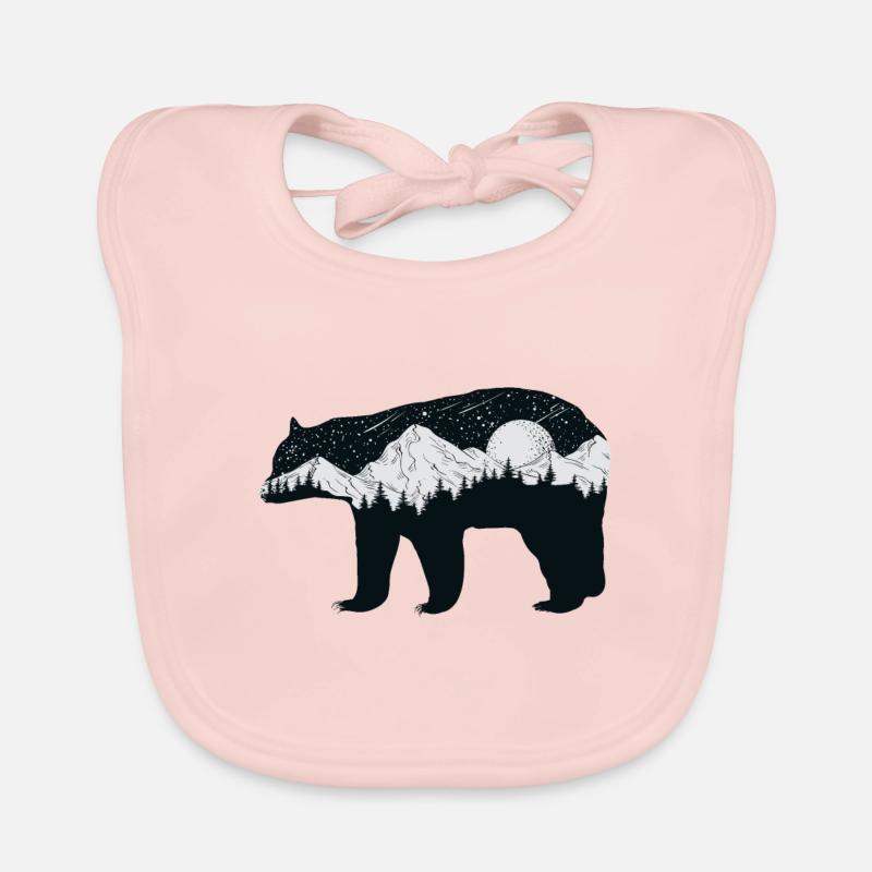 Bear in winter landscape Organic Baby Bibs