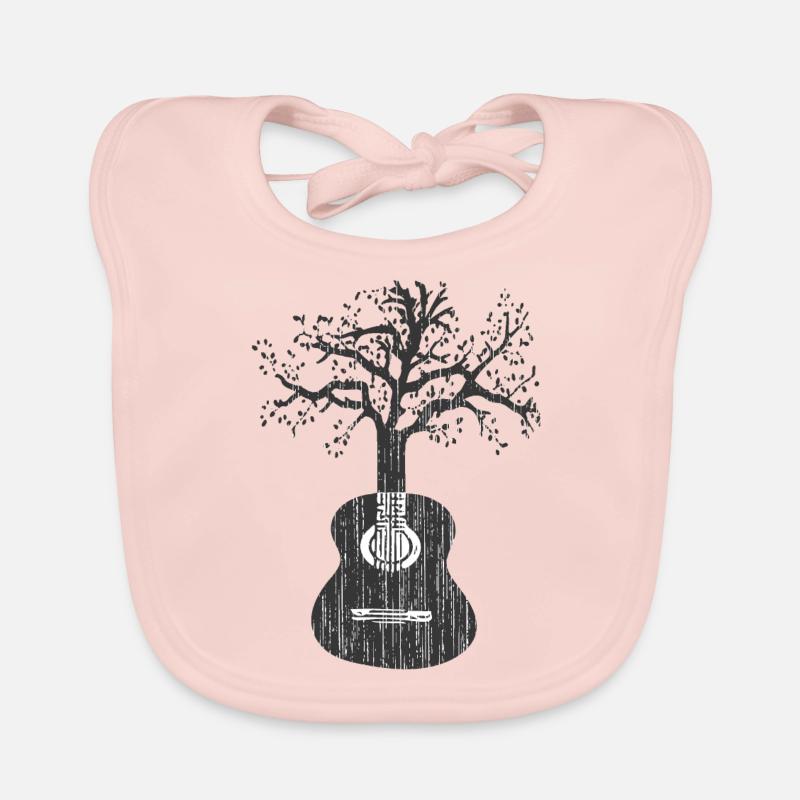Arbre de guitare - Bavoir bio Bébé - rose