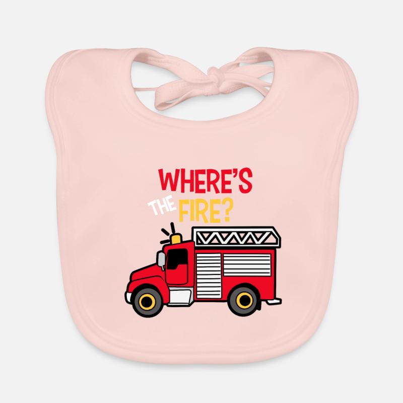 Where is the fire fire truck fire brigade boy Organic Baby Bibs