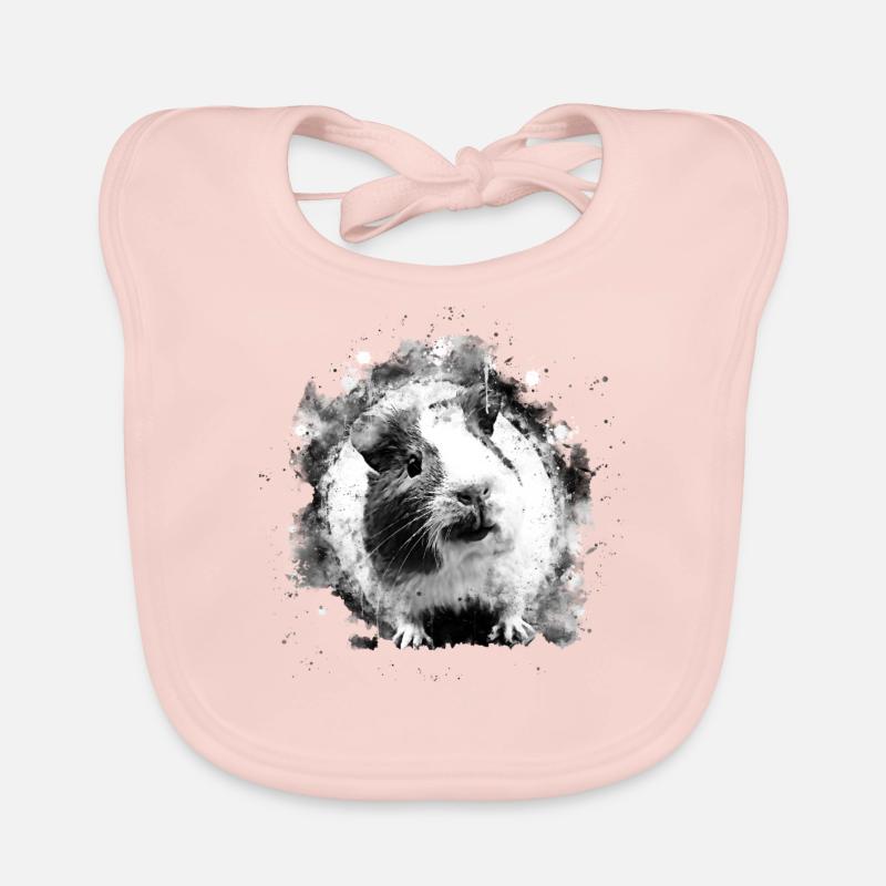 Cochon d'Inde ws pc - Bavoir bio Bébé - rose