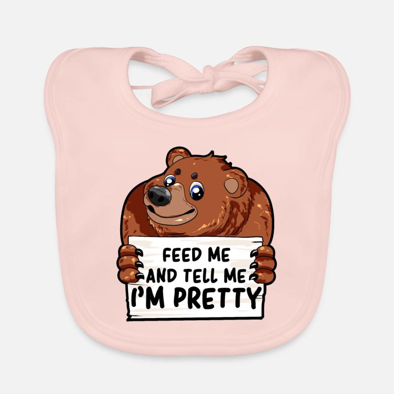 Fat Bear Bear Girlfriend Chubby Moppelig Gift Organic Baby Bibs