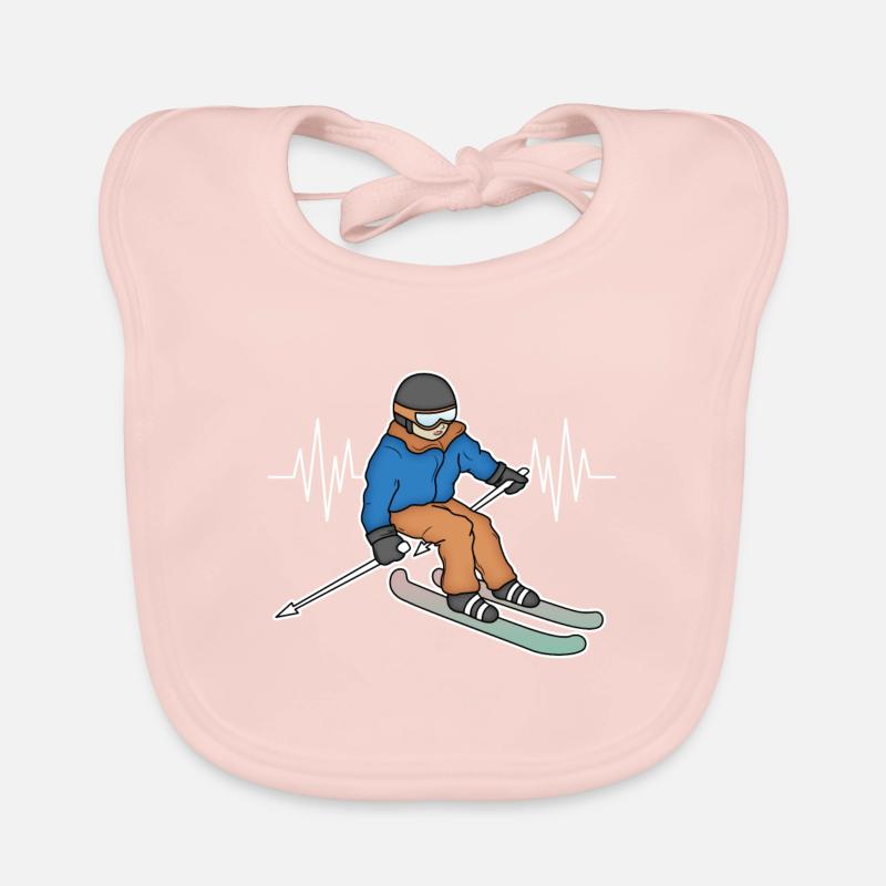 Ski Ski Holiday Ski Jumping Organic Baby Bibs