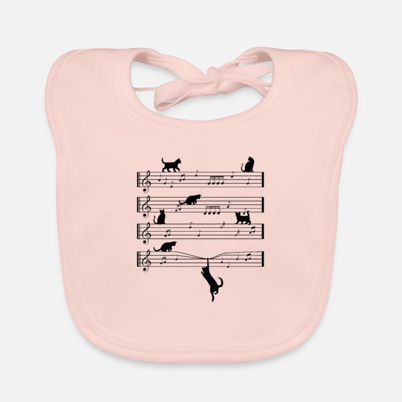 Notes de chats - Bavoir bio Bébé - rose