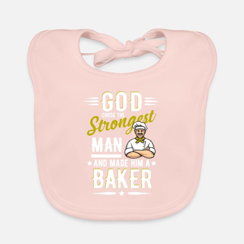 Bäcker Gott erschuf den härtesten Mann - Geschenk Baby Bio-Lätzchen