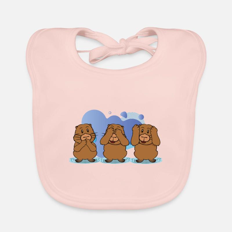 cochons de capybara - Bavoir bio Bébé - rose