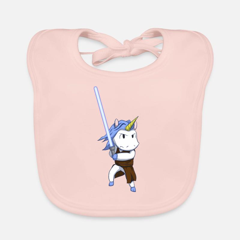 Sabre laser de la licorne spatiale - Licorne du sabre laser - Bavoir bio Bébé - rose