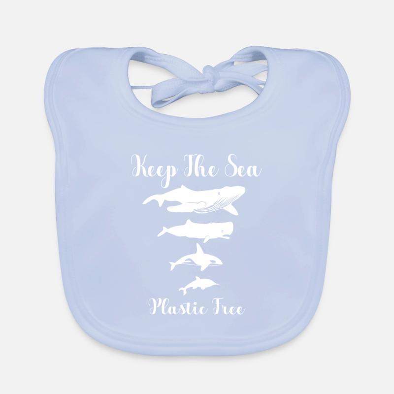 Keep The Sea Plastic Free Whale Dolphin Gift Organic Baby Bibs