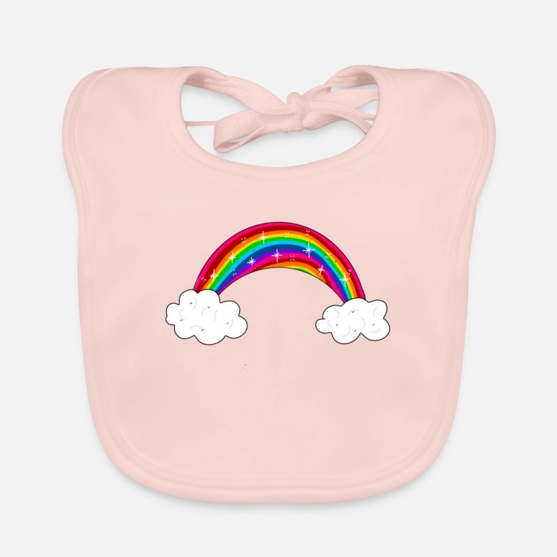 glitzernder regenbogen mit wolken Baby Bio-Lätzchen