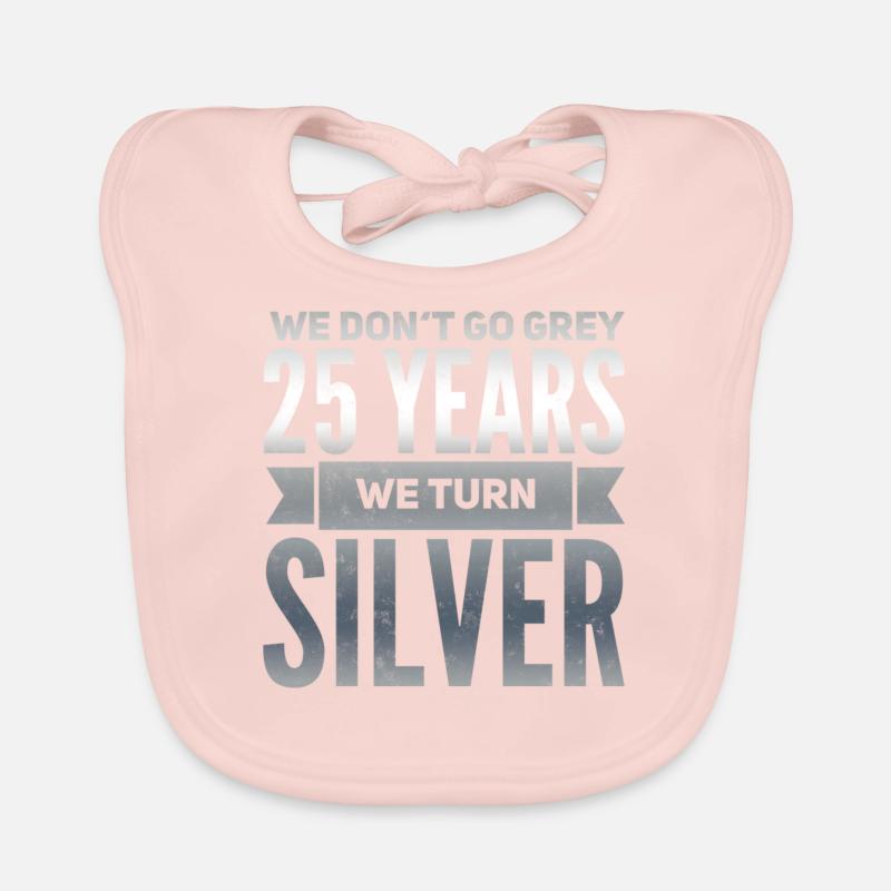 Silver wedding Silver wedding 25 years gift Organic Baby Bibs