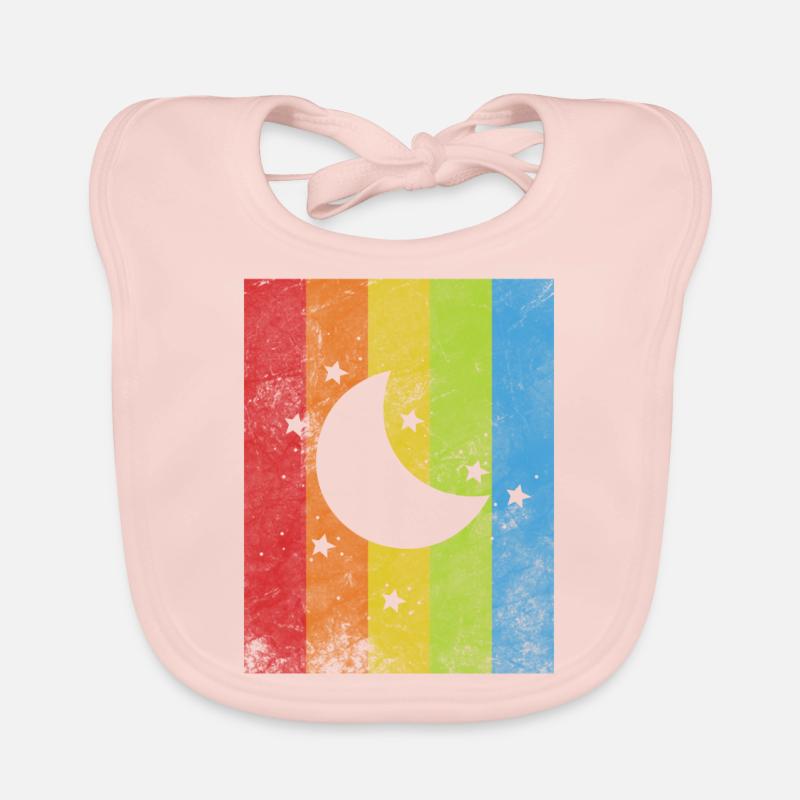 Regenbogenfahne - Baby Bio-Lätzchen - Rose