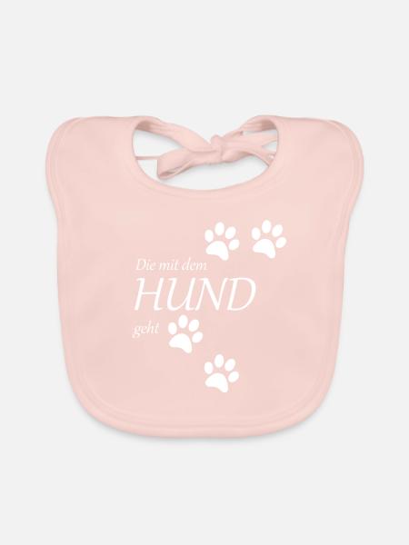 die mit dem hund geht white edition - Baby Bio-Lätzchen - Rose