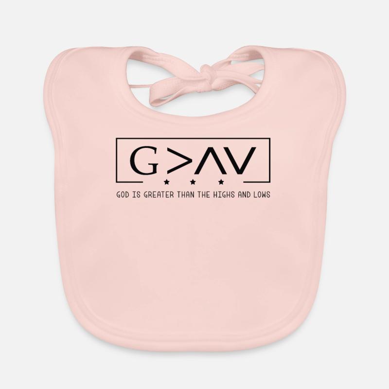 Cadeau pour les chrétiens - Bavoir bio Bébé - rose