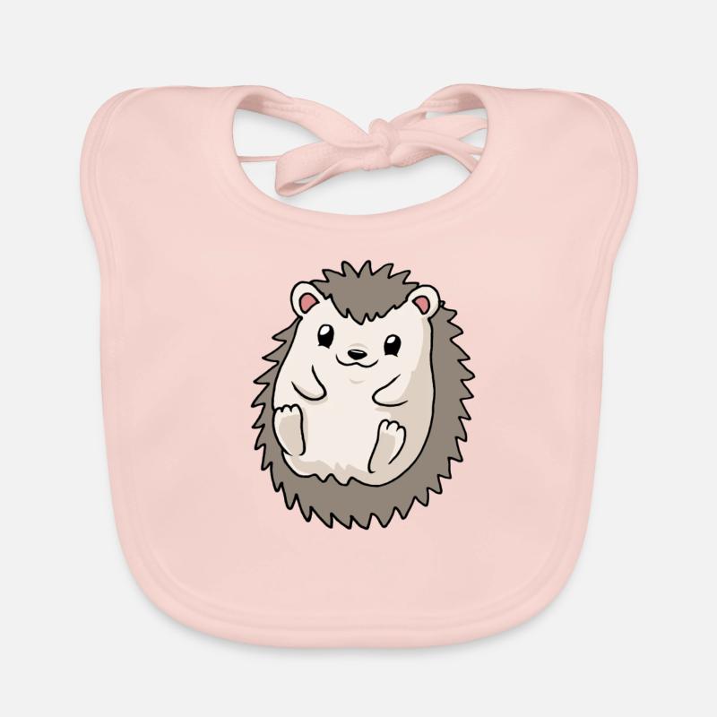 Petit hérisson bébé hérisson - Bavoir bio Bébé - rose