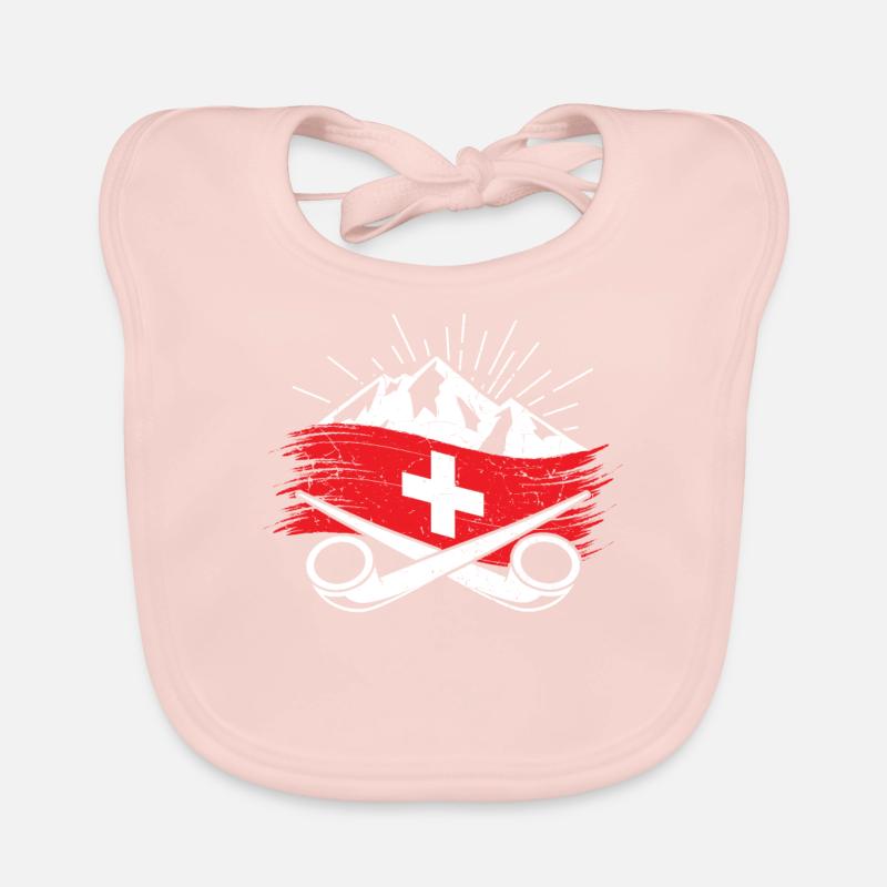 Schweiz Schweizer Alpen Wandern Alphorn Geschenk Baby Bio-Lätzchen