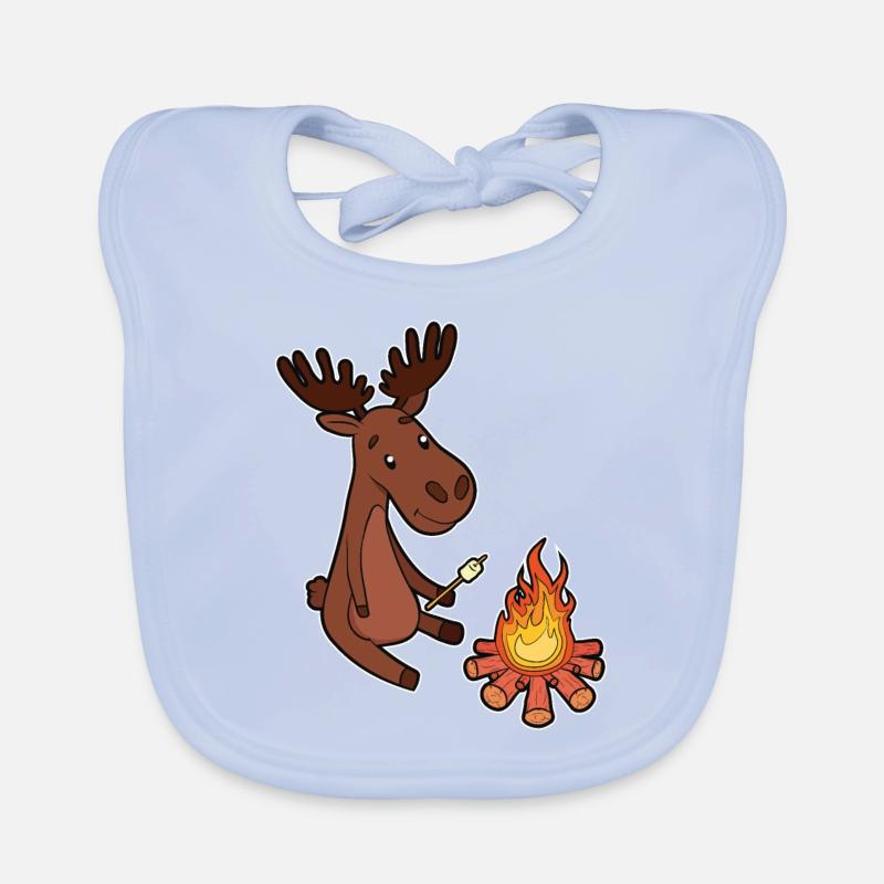 Éclaireurs de tentes de feu de camp de camping drôle d'orignal Bavoir bio Bébé