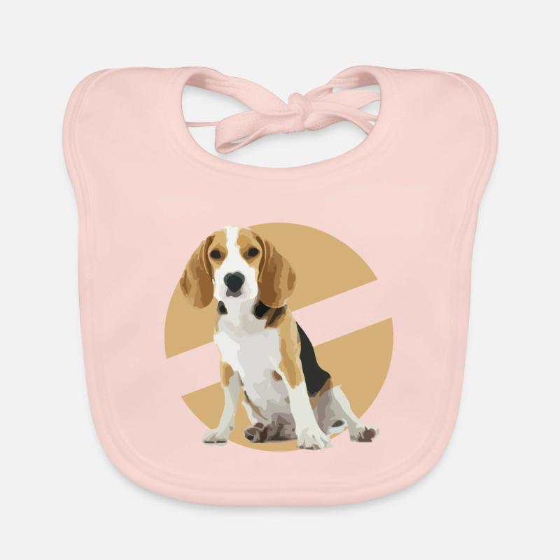 beagle - Bavoir bio Bébé - rose