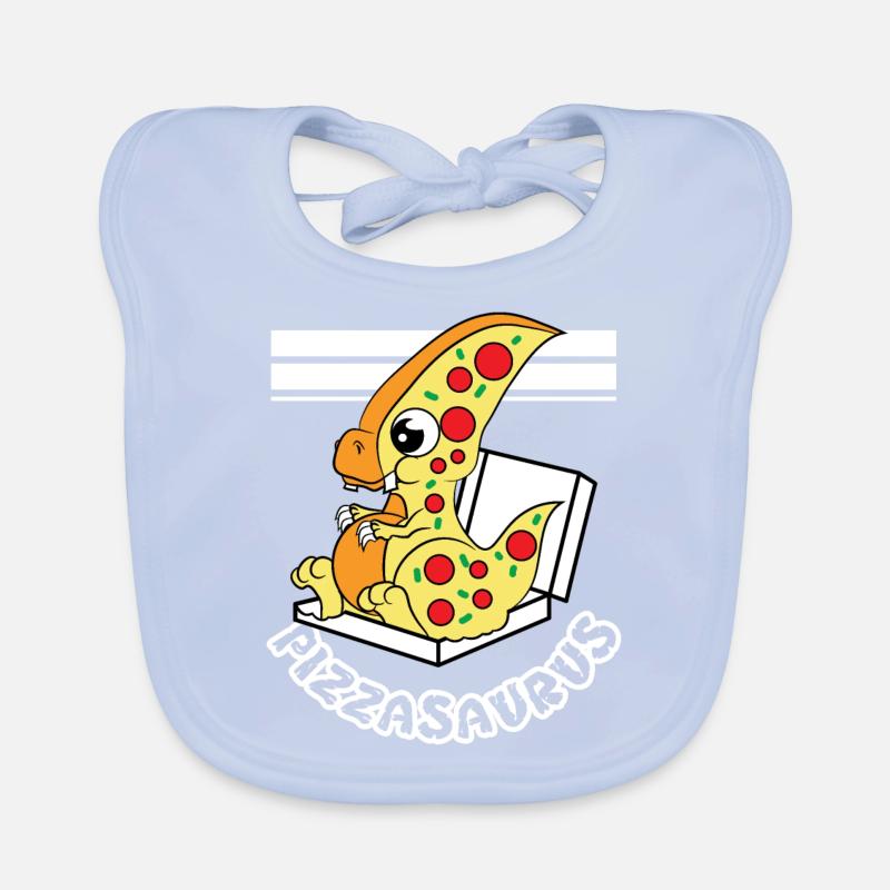 Conception de teeshirt "Pizzasaurus" mignonne et Bavoir bio Bébé