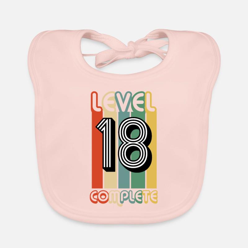 18. Geburtstag Feier Retro Zocken Geschenk - Baby Bio-Lätzchen - Rose