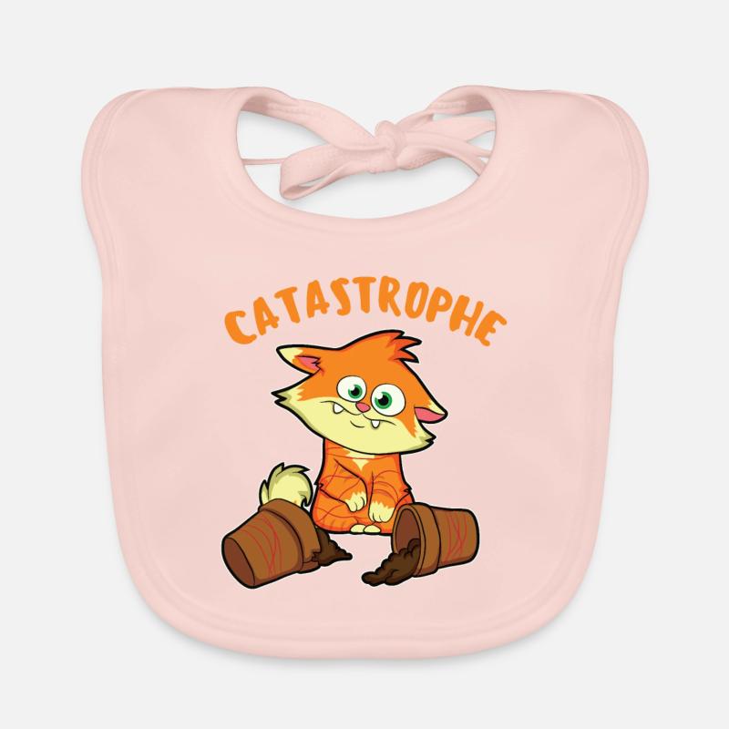 Katastrophe, Katze lustig süß Comic Geschenkidee Baby Bio-Lätzchen