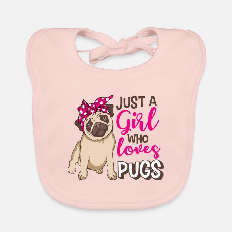 Pug Mops Mädchen Baby Bio-Lätzchen