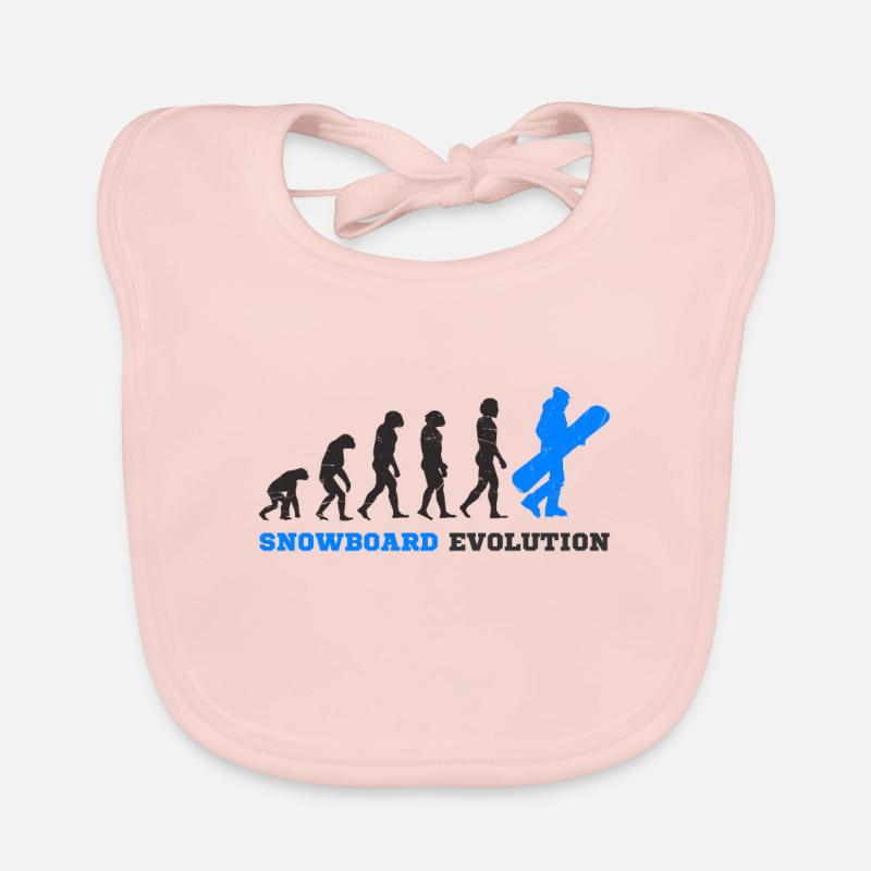 Snowboard snowboarder evolution - Bavoir bio Bébé - rose