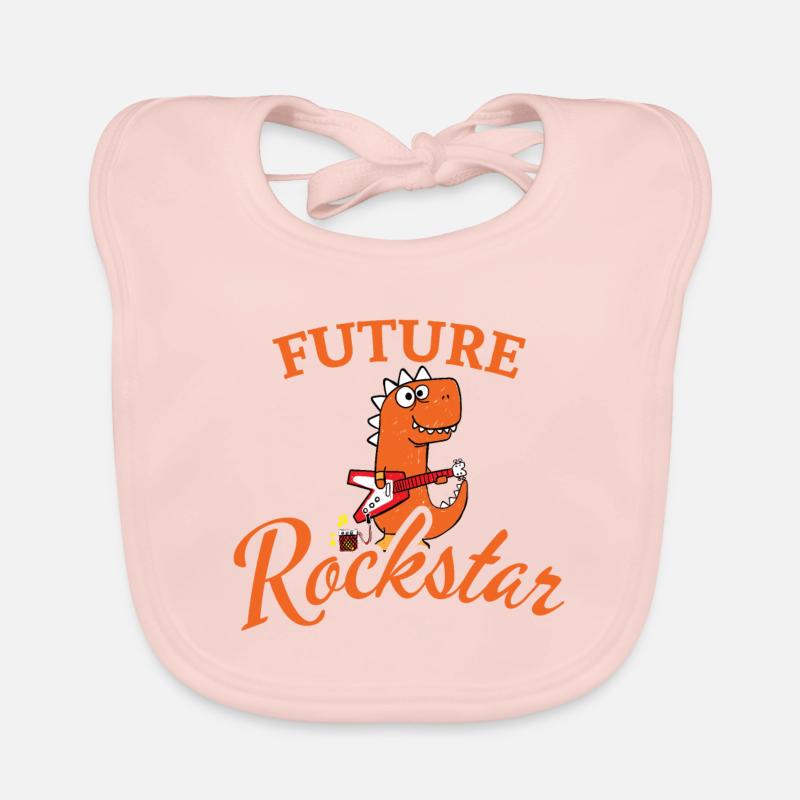 Future Dino Rock Star kids TRex gift idea Organic Baby Bibs