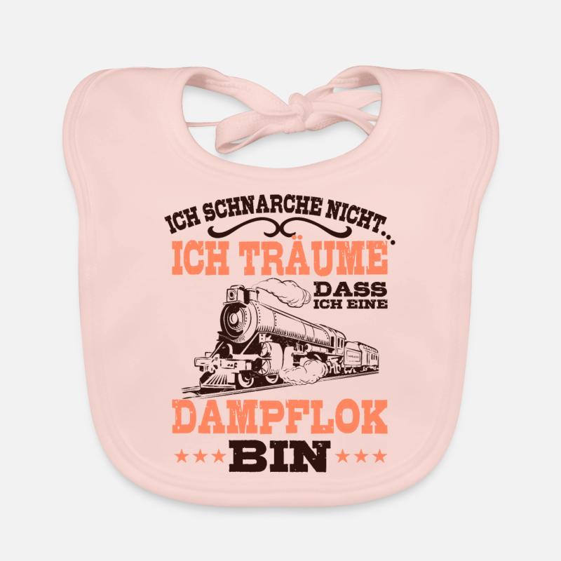 Eisenbahn Dampflok Baby Bio-Lätzchen
