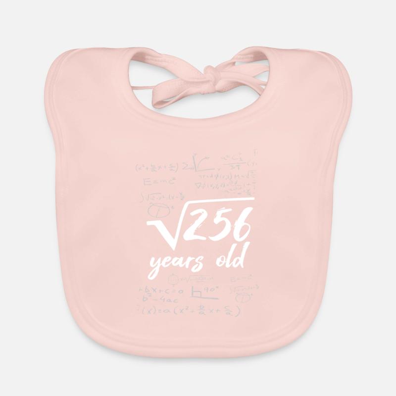 16 year old 16th birthday root from 256 math Organic Baby Bibs