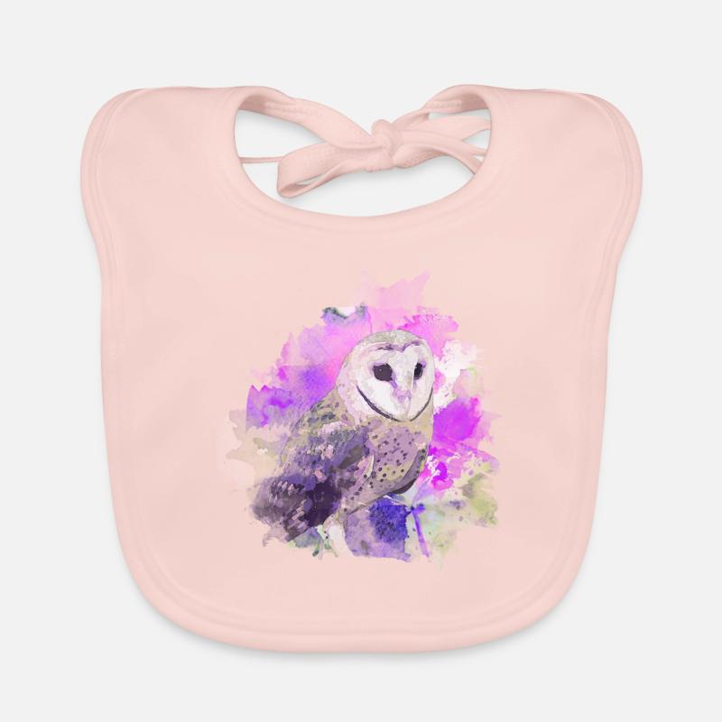 Chouette - Bavoir bio Bébé - rose