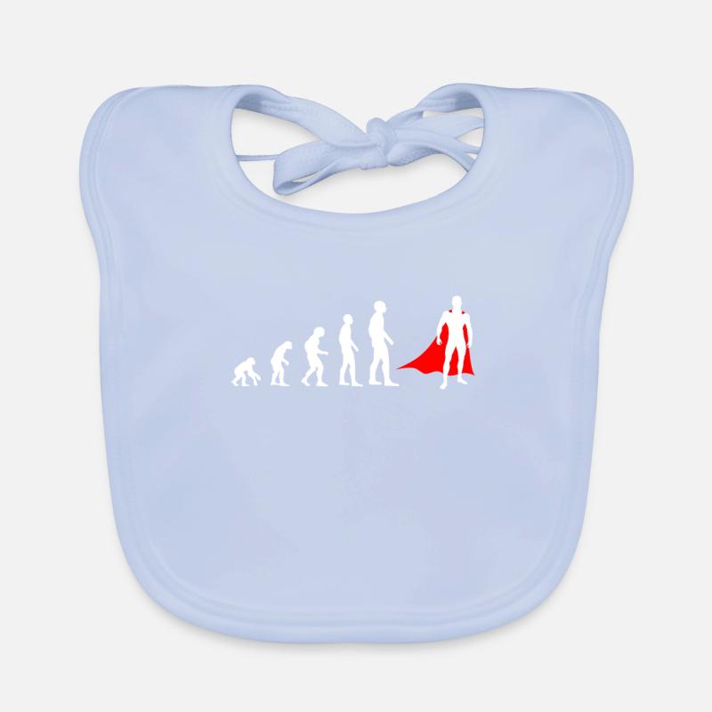 Evolution of man superhero funny Organic Baby Bibs