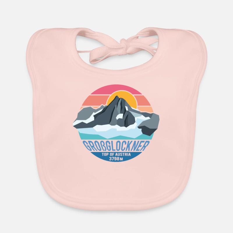 Grossglockner 3798m low poly mountain summit Austria Organic Baby Bibs