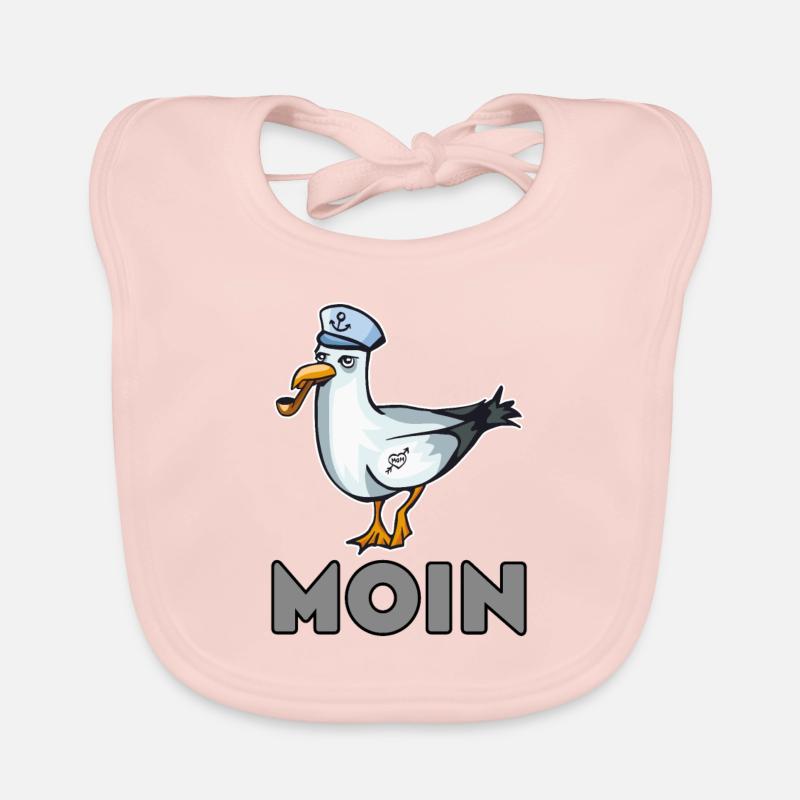 Hamburg Moin Matrose Möwe Geschenkidee Norddeutsch - Baby Bio-Lätzchen - Rose