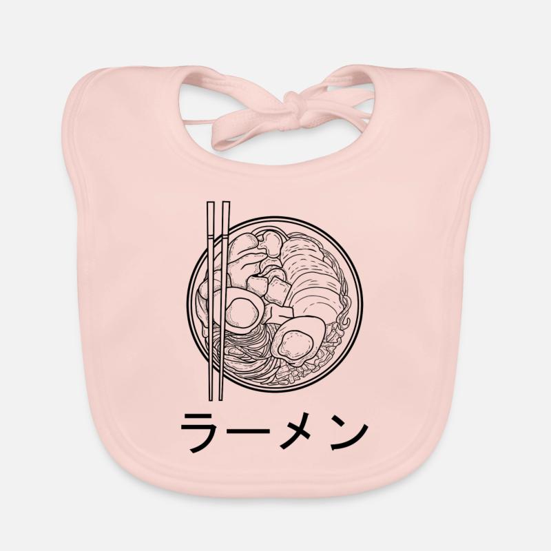 Tshirt Ramen Japon - Bavoir bio Bébé - rose