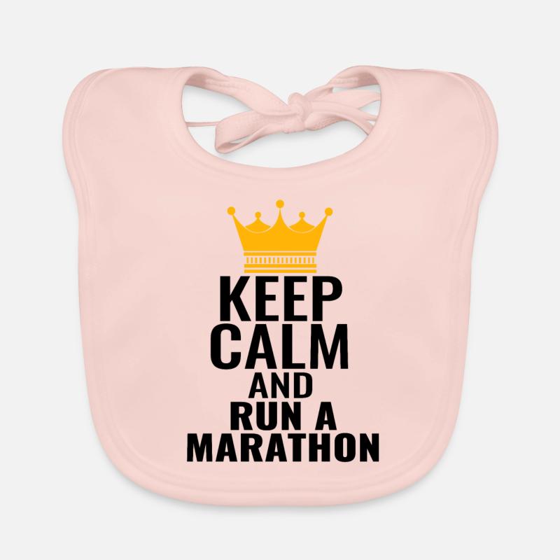 Marathon King Prince Crown Run Keep Calm disant Bavoir bio Bébé