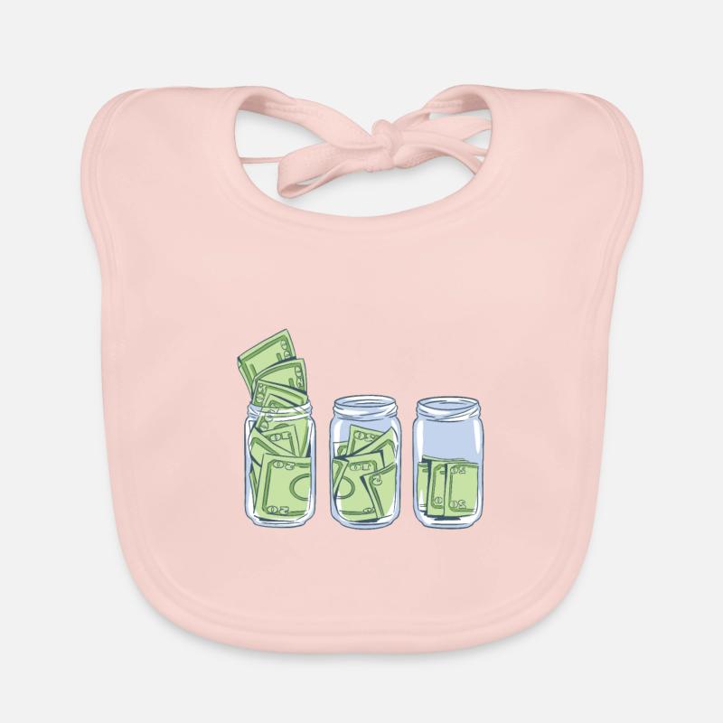 Billets d'un dollar dans un verre Bavoir bio Bébé