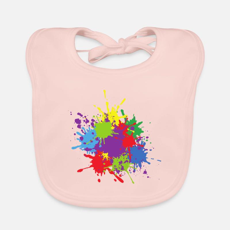Multicolour Paint Blob Organic Baby Bibs