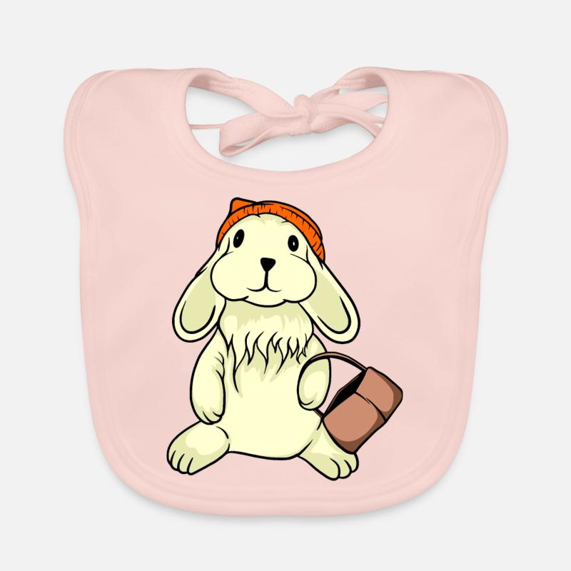 Lapin avec chapeau et panier Bavoir bio Bébé