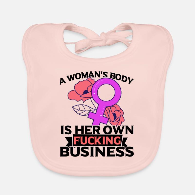 Féministe Féminisme émancipation cadeau - Bavoir bio Bébé - rose