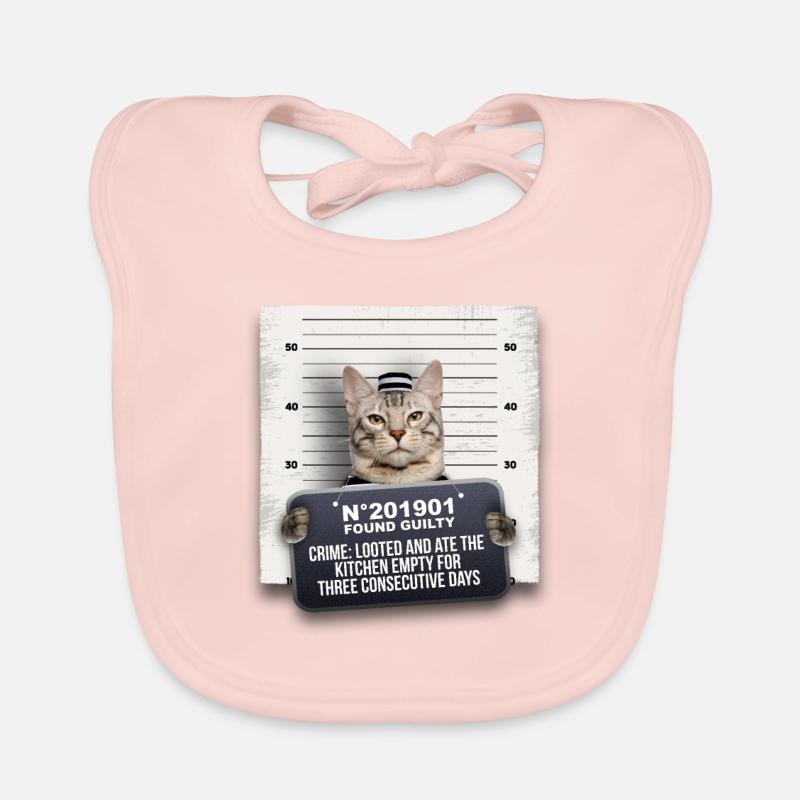 Chat criminel - Bavoir bio Bébé - rose
