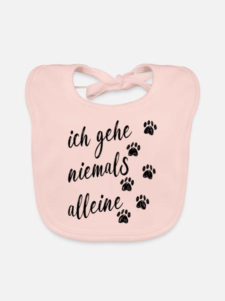 Ich gehe niemals alleine Hundepfoten Hund Geschenk - Baby Bio-Lätzchen - Rose