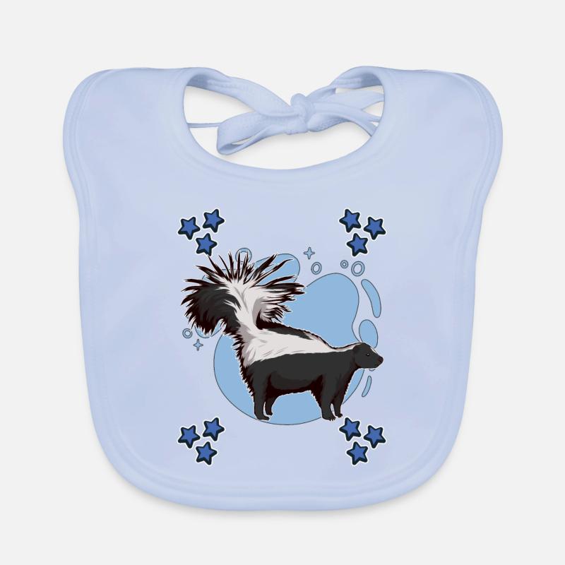 Stinktier Skunk Blue Design Baby Bio-Lätzchen
