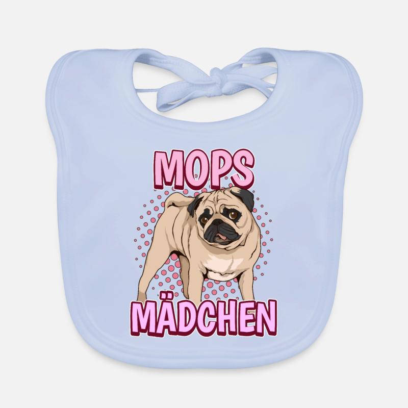 Mops Mädchen Baby Bio-Lätzchen