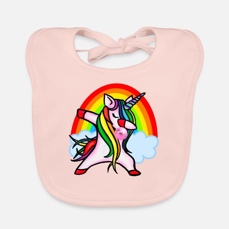 Dabbendes Einhorn mit Kaugummi Regenbogen dabbing Baby Bio-Lätzchen