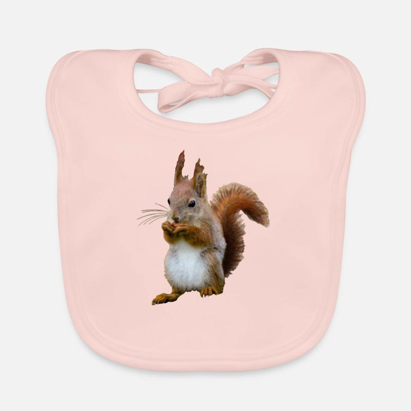Squirrel with nut, Natural Organic Baby Bibs