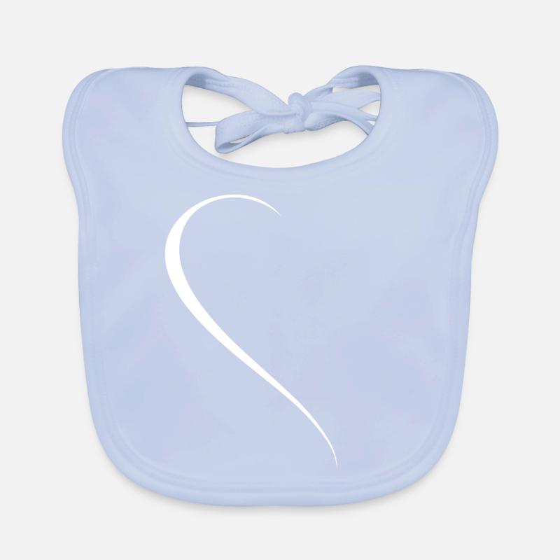 Half White Heart Organic Baby Bibs