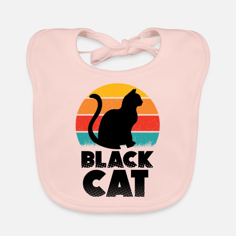 Schwarze Katze Baby Bio-Lätzchen