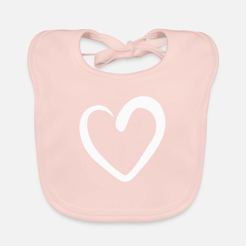 Weisses Herz Baby Bio-Lätzchen