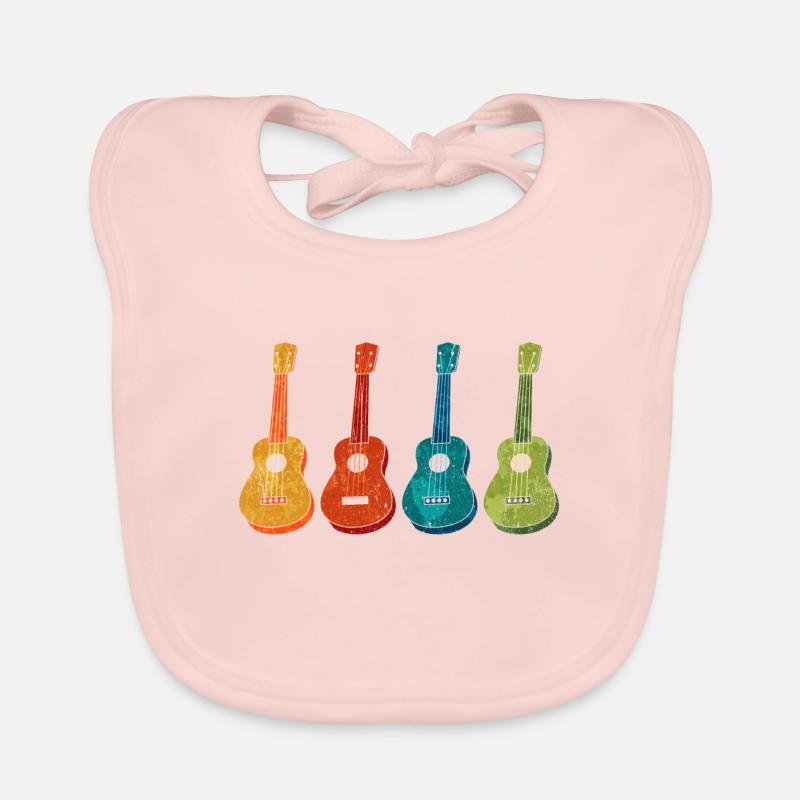 Ukulelen Vitage - Baby Bio-Lätzchen - Rose